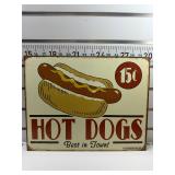 15c hotdogs sign