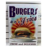 Burgers and fries sign