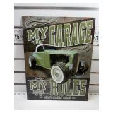 Our garage wifeï¿½s rules sign