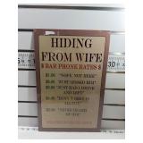 Hiding from wife sign