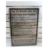 10 reasons why men prefer guns over women sign