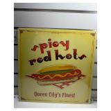 Spicy red hots sign