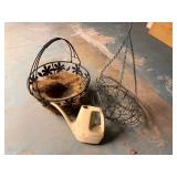 Hanging planters and water can