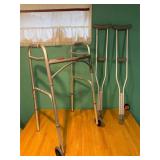 Easy walker and crutches