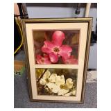 Vintage framed flower art