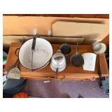 Vintage enamleware and other dishes