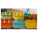 Colorful plastic plate set
