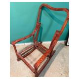 Vintage red tone wooden rocking chair