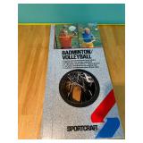 Badminton/volleyball net and rackets