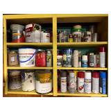 Cabinet content, paints and stains