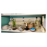 Shelf contents , dishes, lamps