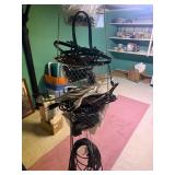 Hanging wire baskets with extension cords