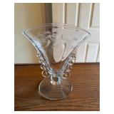 Heisey orchid fan vase