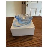 Vintage light blue glass military cap