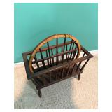 Antique spindle magazine rack
