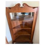 Vintage oak china corner cabinet