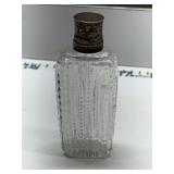 Silver top glass mini bottle