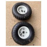 New pair of dolly cart rubber pneumatic tires