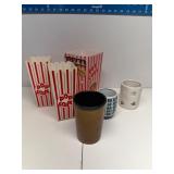 Popcorn buckets and cups