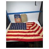 Vintage Bulldog Bunting 48 star flag and box