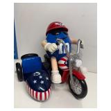 M&M red white and blue motorcycle sidecar dispense