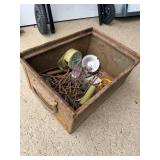 Metal double handled box with hardware