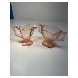 Heisey Flamingo pink Colonial sugar / creamer set