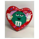 M&M heart paddy candy container