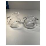 Steuben signed art glass creamer sugar bowl set