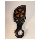 Cast iron and wood heavy duty barn pulley