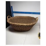 Vintage woven wicker rattan laundry basket