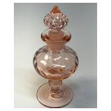 Heisey flamingo pink diamond optic perfume bottle