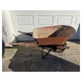 vintage metal wheelbarrow