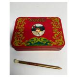 Coca Cola playing cards, tin and pencil