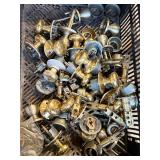 Brass door handles and hardware box lot