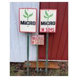 Migro Hybrid Seed Corn Signs and post