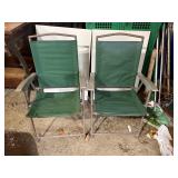Green folding chairs