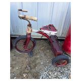 Vintage metal tricycle garden decor