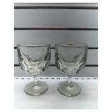4 thick glass goblets