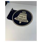 Antique double sided painted metal original flange