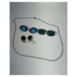 Sterling Silver necklace and earring lot vintage