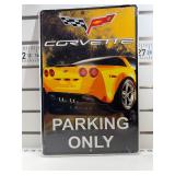 Corvette parking only sign