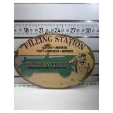Filling station oval sign