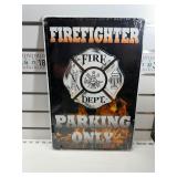 Firefighter parking only sign