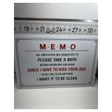 Memo sign