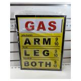 Gas = arm leg sign