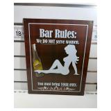 Bar rules sign