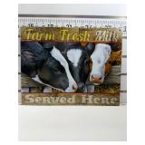 Farm fresh milk sign