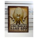 Mustache back off sign