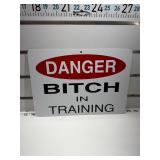 Danger **** in training sign